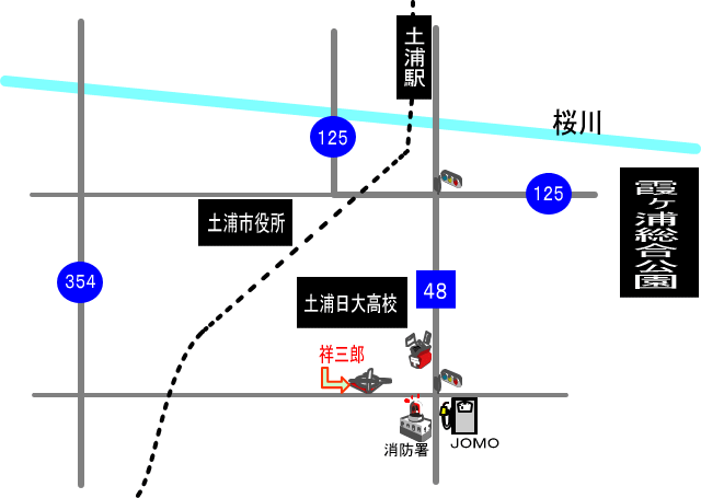 祥三郎周辺の地図