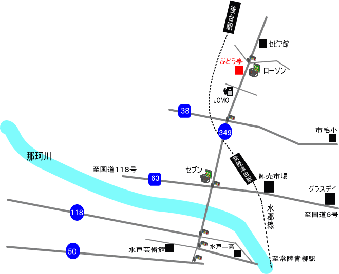 「ぶどう亭」周辺の地図